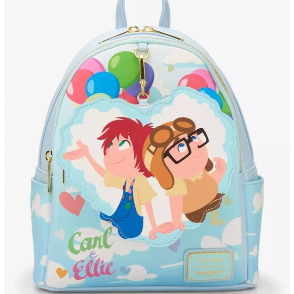 Loungefly Disney Pixar Up Mini Backpack With Coin Purse Carl & Ellie Balloon Bag - Picture 2 of 5
